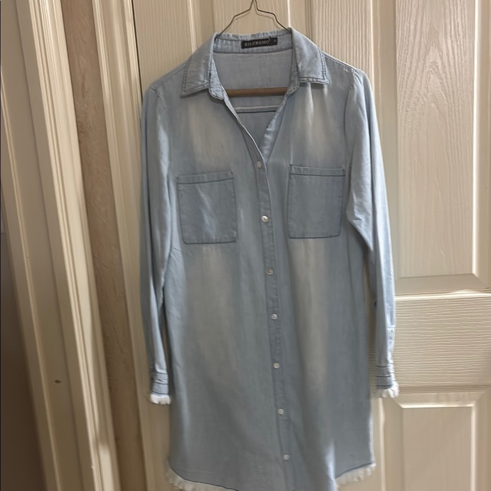 Denim&Co Blue Casual Button Down Shirt